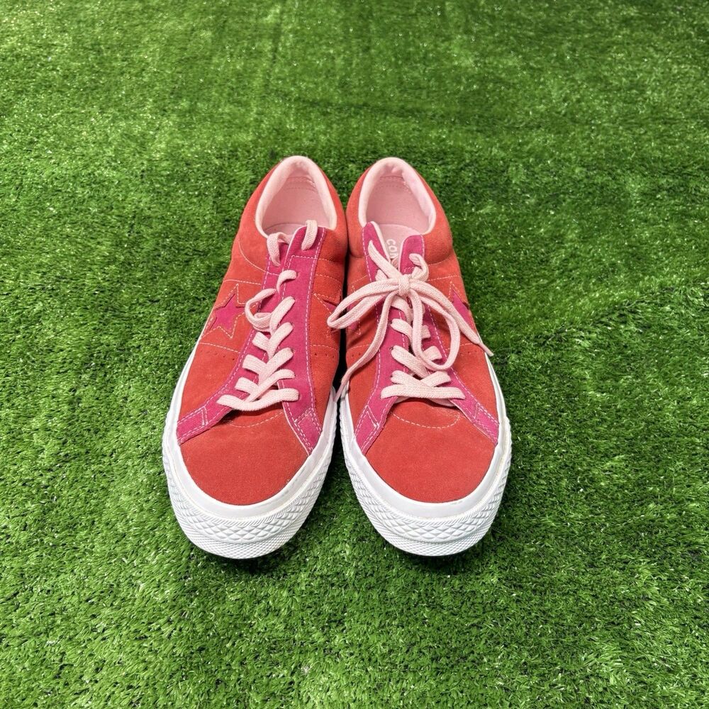 Converse One Star Ox Enamel Red Pink Suede mens sneakers Shoes Size 11 Preowned - Picture 4 of 8